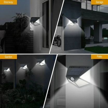 100 LED Solar Motion Sensor Wall Lights Outdoor Waterproof Garden Street Lamp