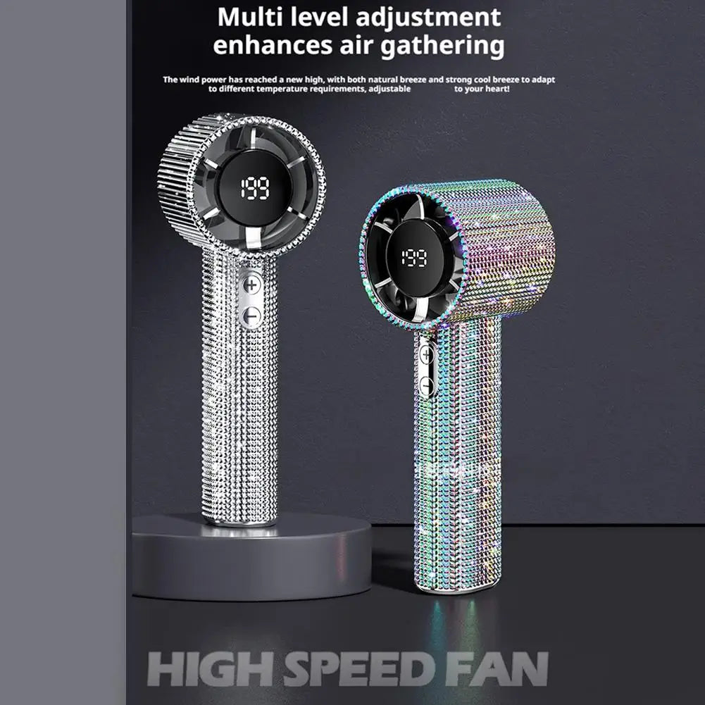 Moktan Sabai Portable Hand Fan | High-Speed Turbo Misting Fan with 199 Speed Levels | Rechargeable Design for Efficient Cooling