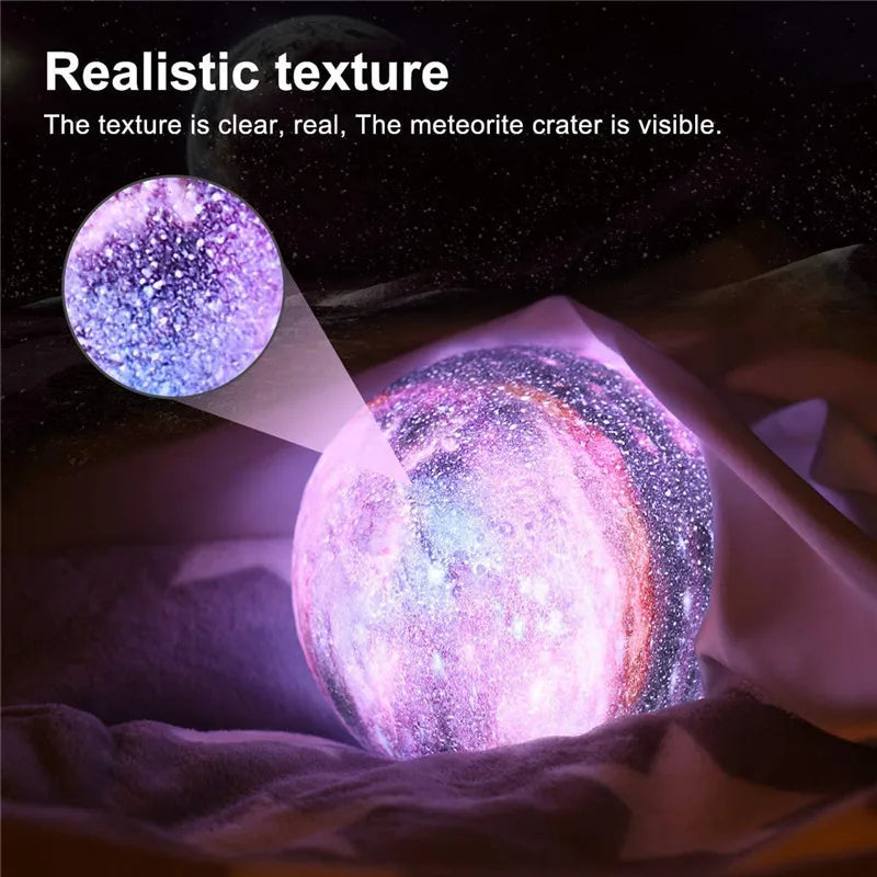 Moktan Sabai 3D Moon Lamp LED Night Light 16 Color Remote Rechargeable Bedroom Decor Gift Lamp