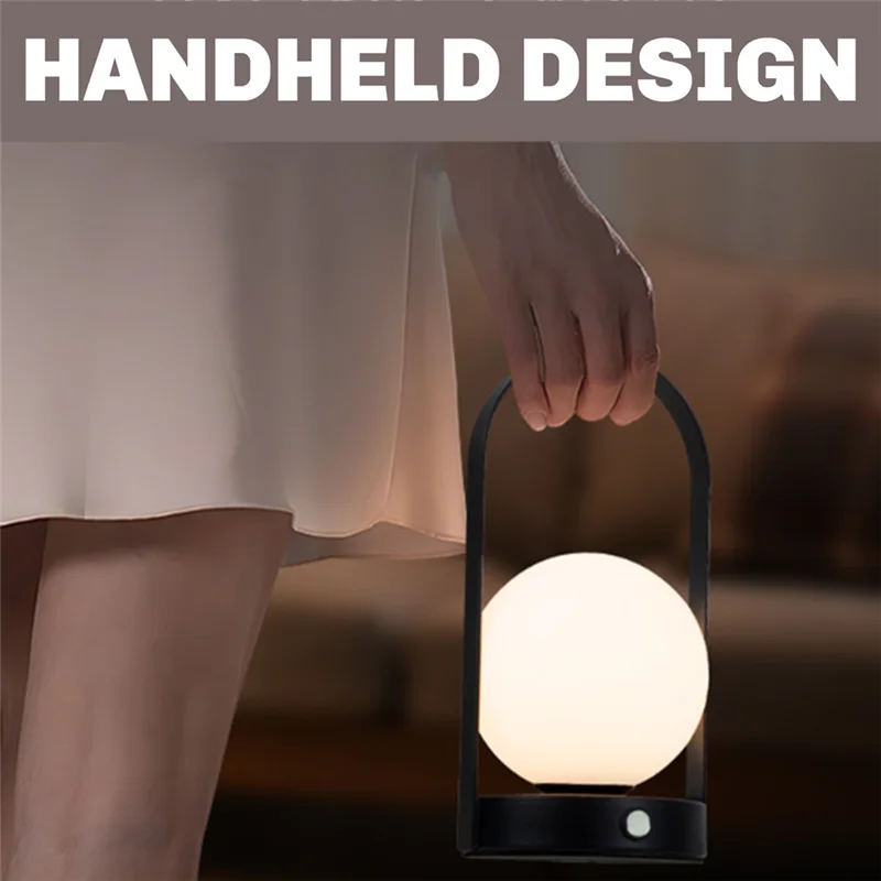 Moktan Sabai Portable Metal Table Lamp Rechargeable Dimmable 3 Color LED Bedside Desk Light