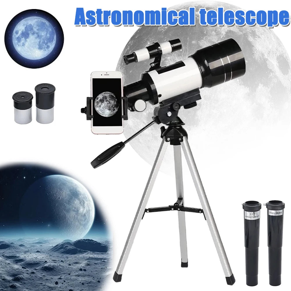 Moktan Sabai 150X Astronomical Telescope 70mm Aperture Portable Refractor with Phone Adapter
