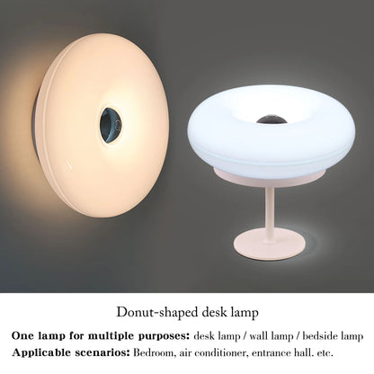 Donut Table Lamp Touch Dimmable Rechargeable LED Bedside Desk Light Home