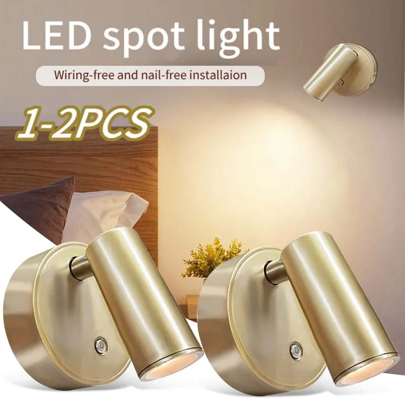 Moktan Sabai Magnetic LED Wall Light Rechargeable Touch Dimmable Cordless Bedside Lamp