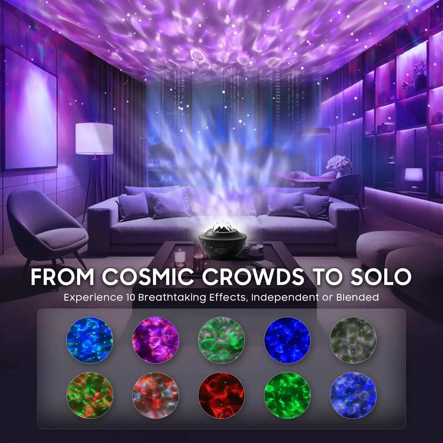 Moktan Sabai Galaxy Projector Starry Sky Night Light with Ocean Wave Music Remote USB for Kids