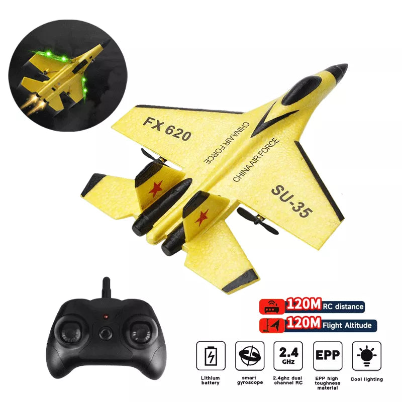 Moktan Sabai Kids RC Airplane 2.4GHz Fighter Jet Glider Remote Control Plane