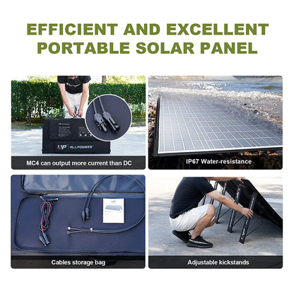 Foldable Solar Panel 400W 200W 140W 100W 60W Charger for Power Station Generator