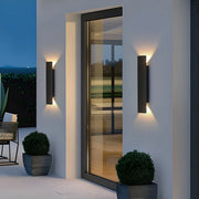Moktan Sabai Outdoor Waterproof Wall Light – 18W LED Black Aluminum Exterior Lamp for Bedroom
