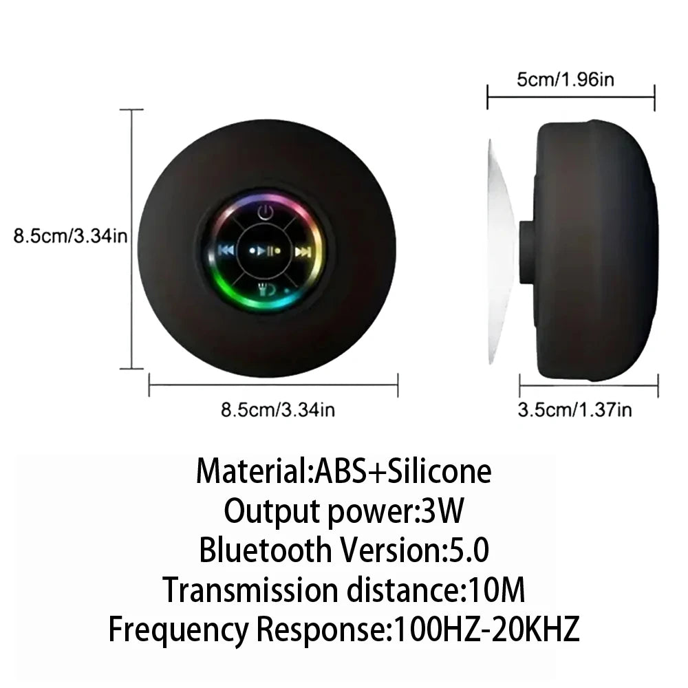 Moktan Sabai Portable Waterproof Bluetooth Speaker with LED Light Suction Cup Outdoor