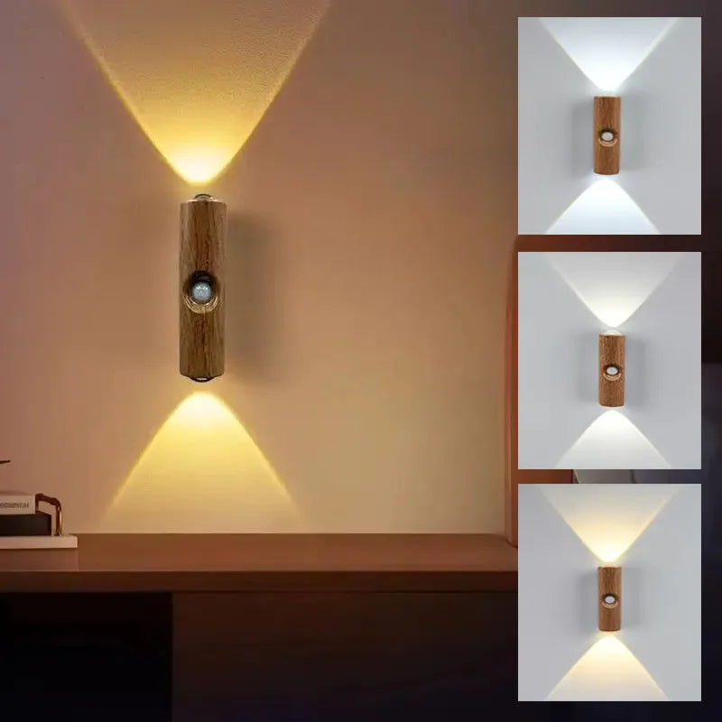 Moktan Sabai Cat Eye LED Wall Lamp – 2/4PCS Motion Sensor USB Rechargeable Night Light Brown-3 Colors