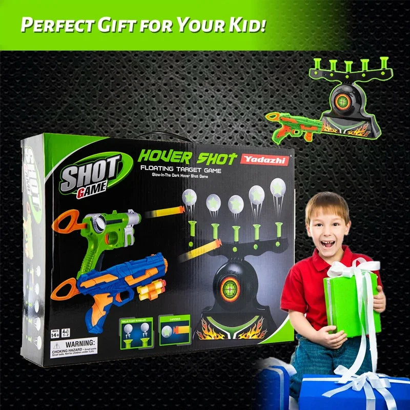 Moktan Sabai Glow-In-The-Dark Floating Target Game for Kids - Foam Dart Shooting Challenge with Sound Effects and Battery-Powered Base