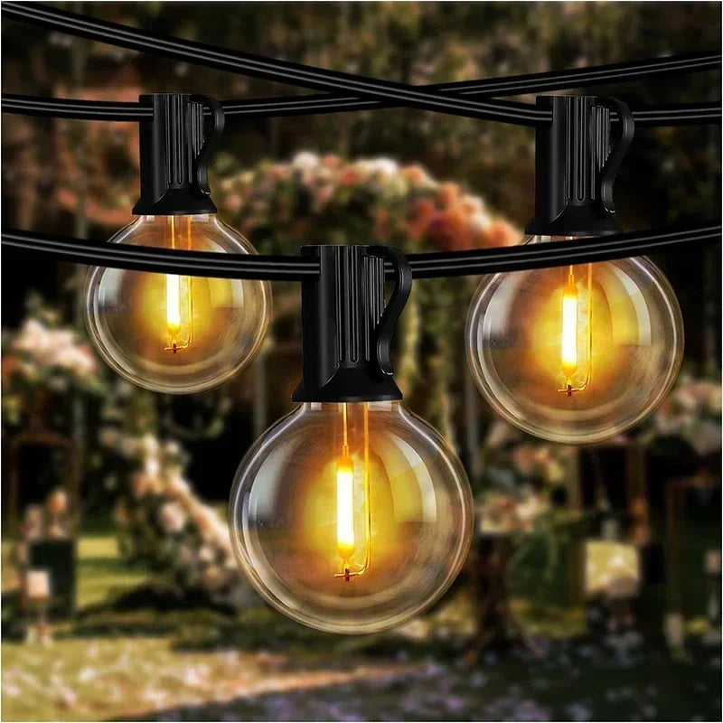 Moktan Sabai G40 Solar String Lights Outdoor 8 Modes Globe Bulb Waterproof Patio Garden Decor Warm White