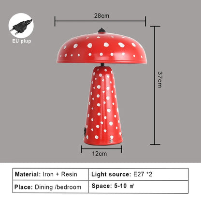 Touch LED Mushroom Table Lamp Night Light Wireless Charging Bedside Desk Lamp
