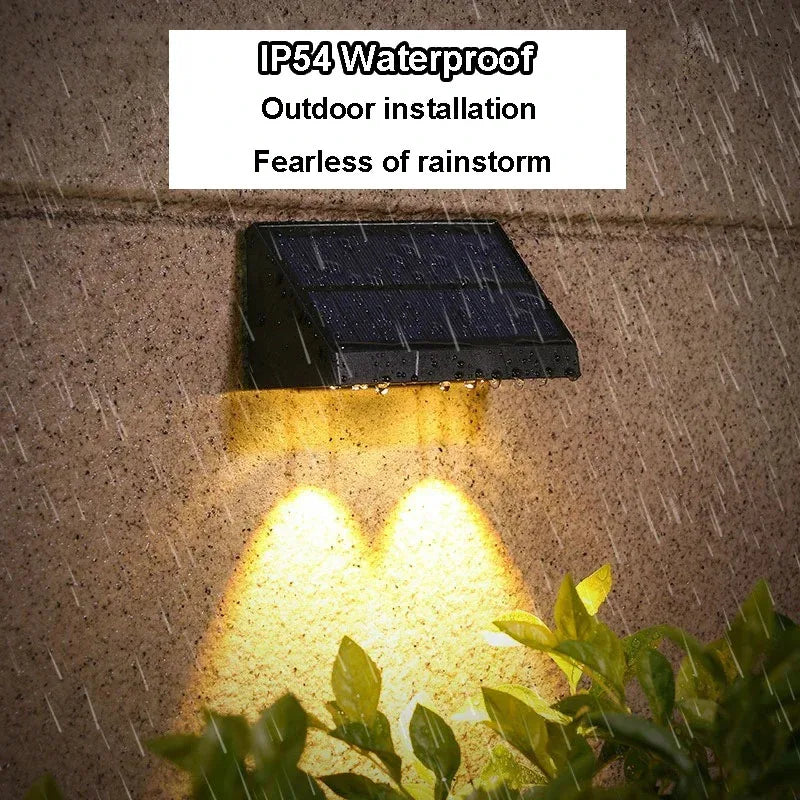 Moktan Sabai Solar Wall Light Outdoor – Waterproof LED Fence Lamp for Garden, Patio & House Sign