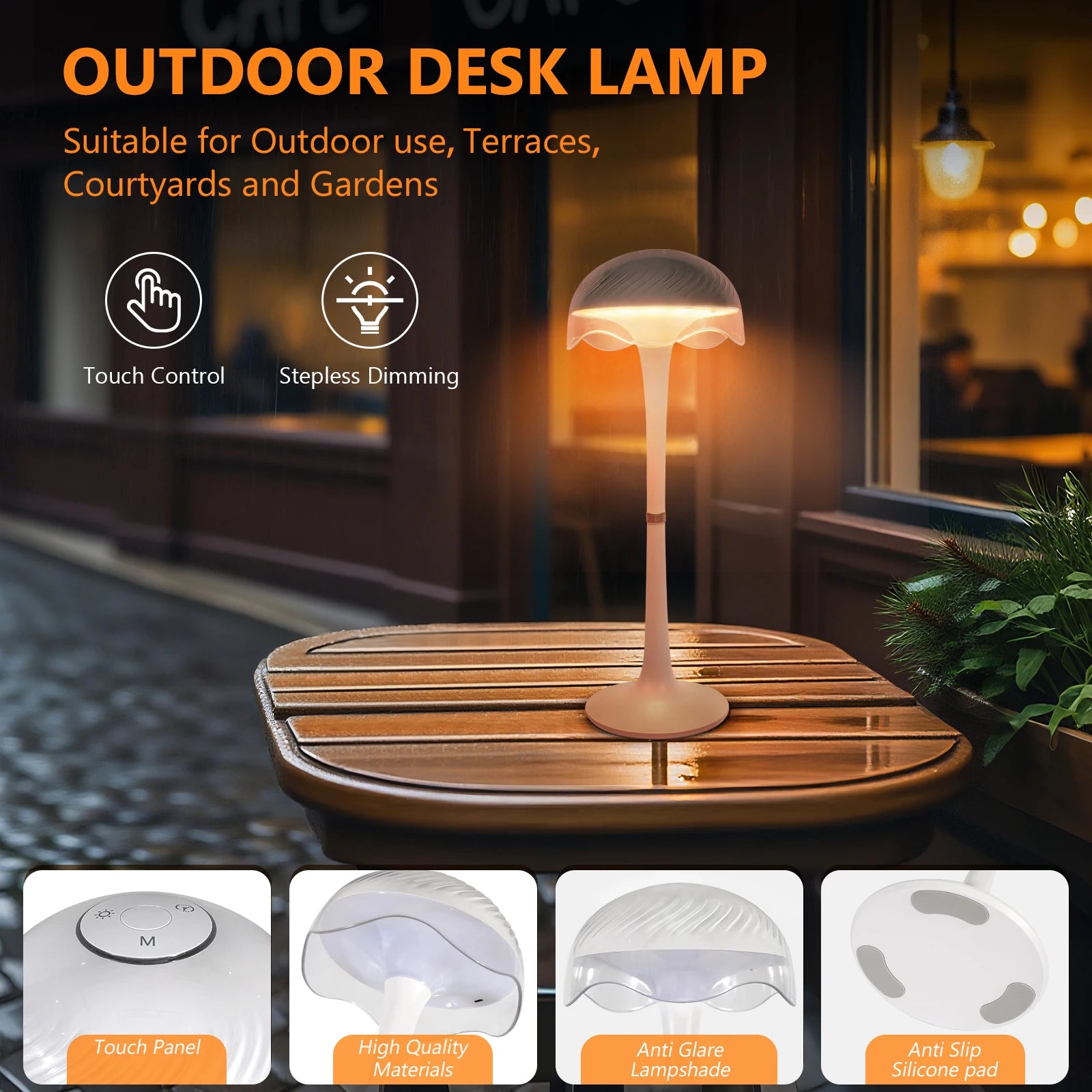 Moktan Sabai RGB Touch Desk Lamp Rechargeable Eye Care Bedside Night Light for Bedroom