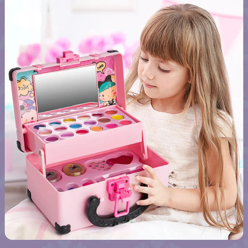 Moktan Sabai Kids Princess Makeup Kit Washable Non Toxic Cosmetic Set with Case