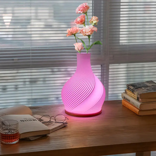 Artistic Vase LED Table Lamp USB 3-Color Adjustable Light for Flowers & Decor