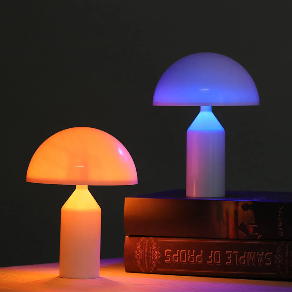 Moktan Sabai Mushroom Nightstand Lamp Color Changing Dimmable Battery Bedside Light Decor