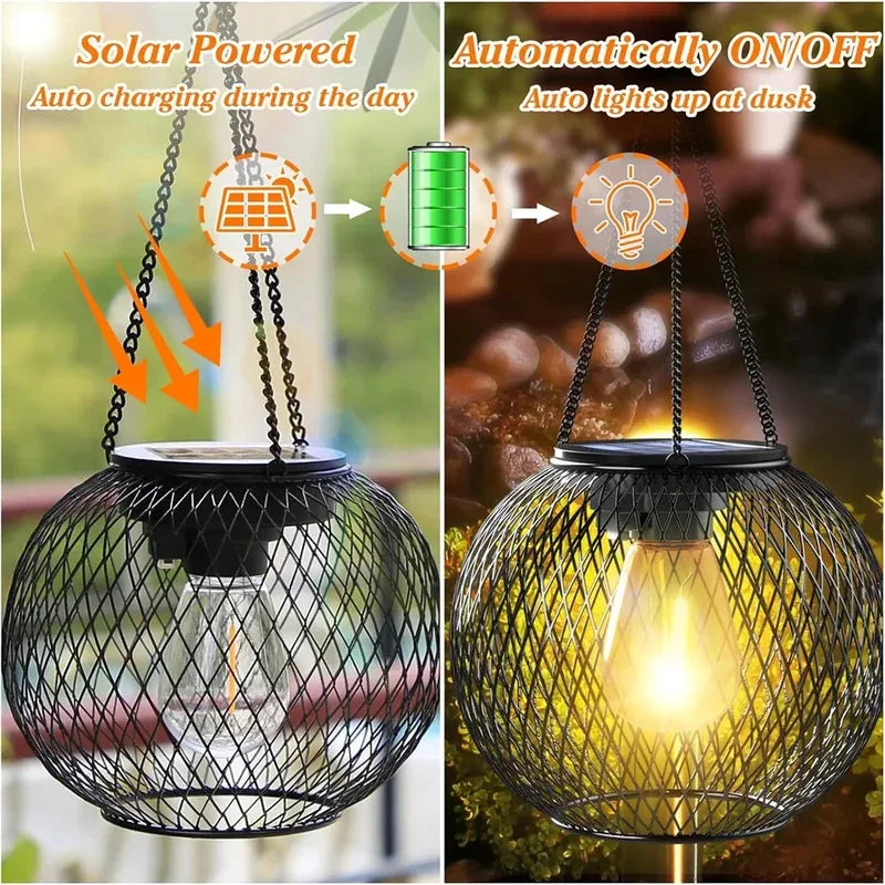 Moktan Sabai Ortiny Solar Lantern Outdoor – Waterproof Hanging Decorative Lights for Garden
