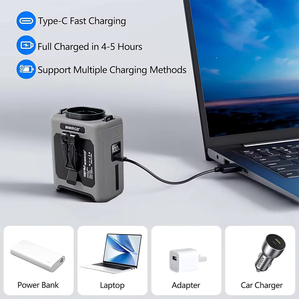 Moktan Sabai Cooling Companion | Portable Waist Fan with 8000mAh Battery | 100-Speed Adjustable for Ultimate Comfort