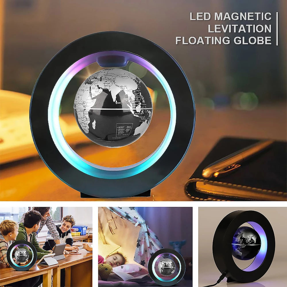 Moktan Sabai Floating Levitating Globe Lamp LED Magnetic Rotating World Map Bedside Desk Light