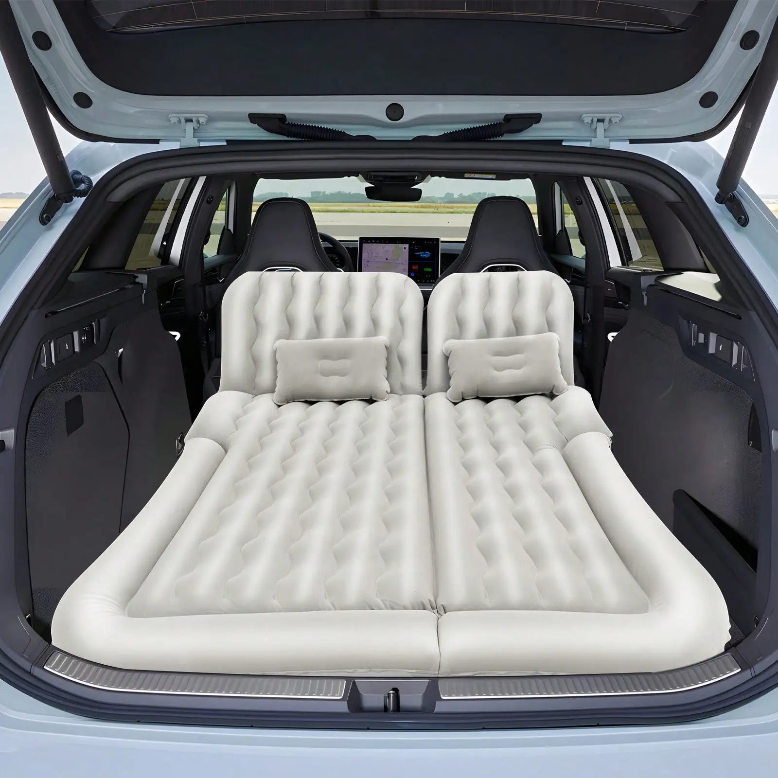 Moktan Sabai Portable Air Mattress with Pump Inflatable Car Bed SUV Back Seat Camping Travel Grey