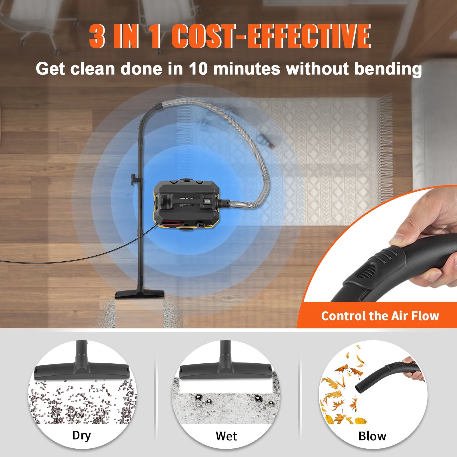 Moktan Sabai 15L Wet Dry Vacuum Cleaner 1200W Strong Suction Air Blower for Car Home