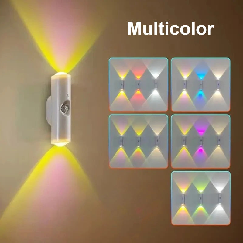 Moktan Sabai Cat Eye LED Wall Lamp – 2/4PCS Motion Sensor USB Rechargeable Night Light White-Multicolor