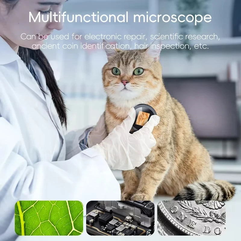 Moktan Sabai 500X Digital Microscope 2 Inch IPS Screen Handheld Magnifier with LED