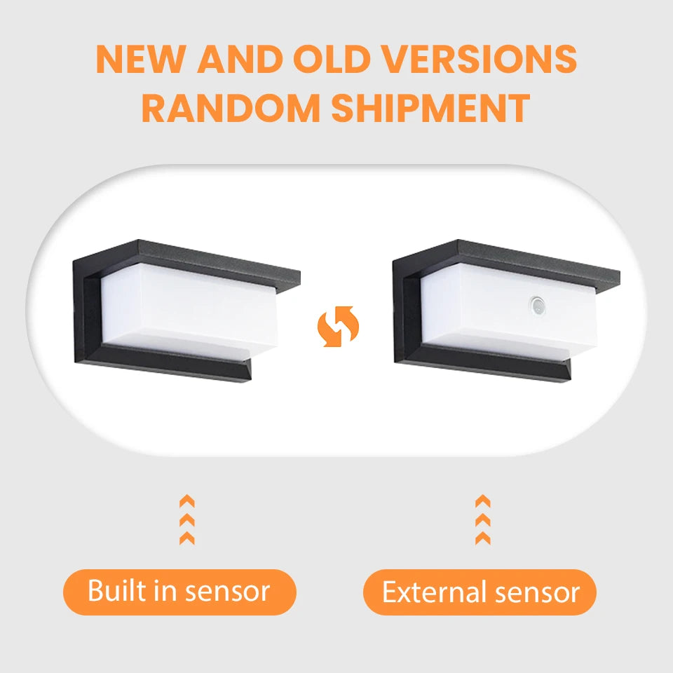 Moktan Sabai LED Outdoor Wall Light – IP66 Waterproof Motion Sensor Lamp for Porch & Garden