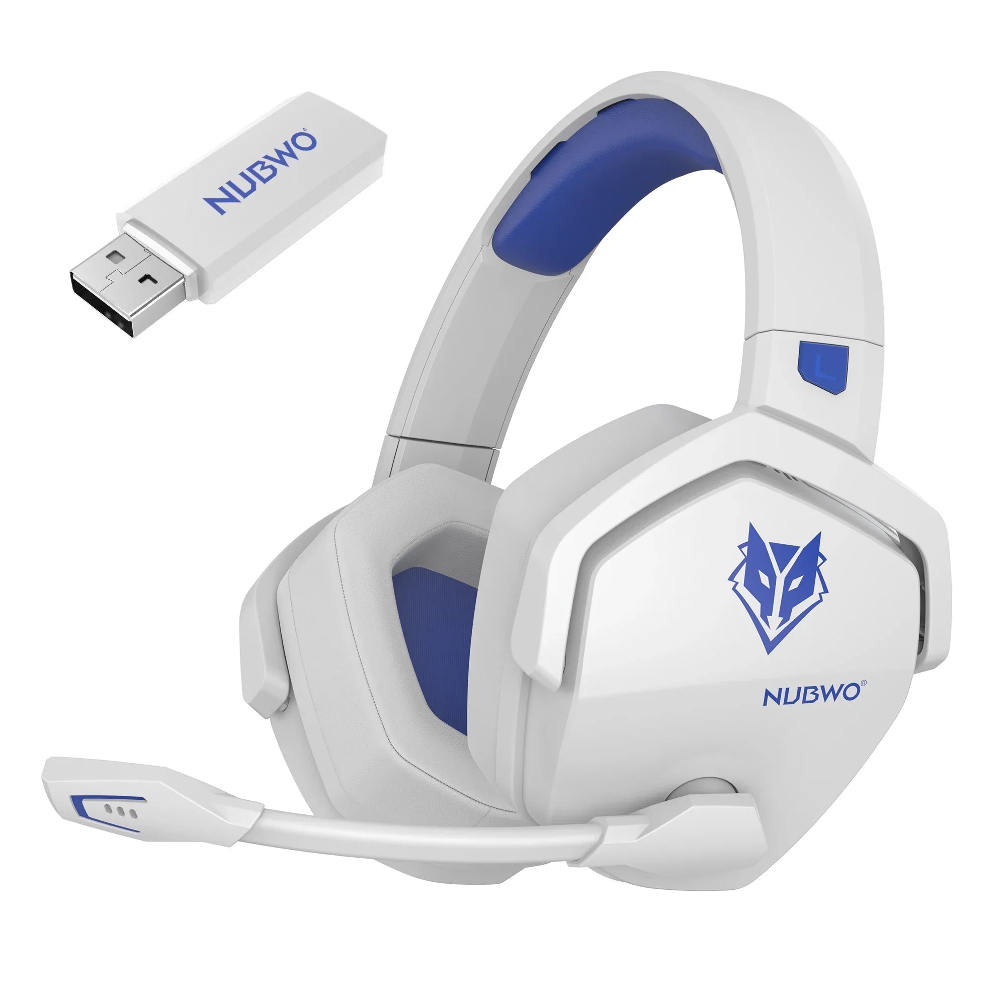 Moktan Sabai Dual Wireless Gaming Headset with Mic ANC for PS5 PC Mobile Switch WhiteBlue