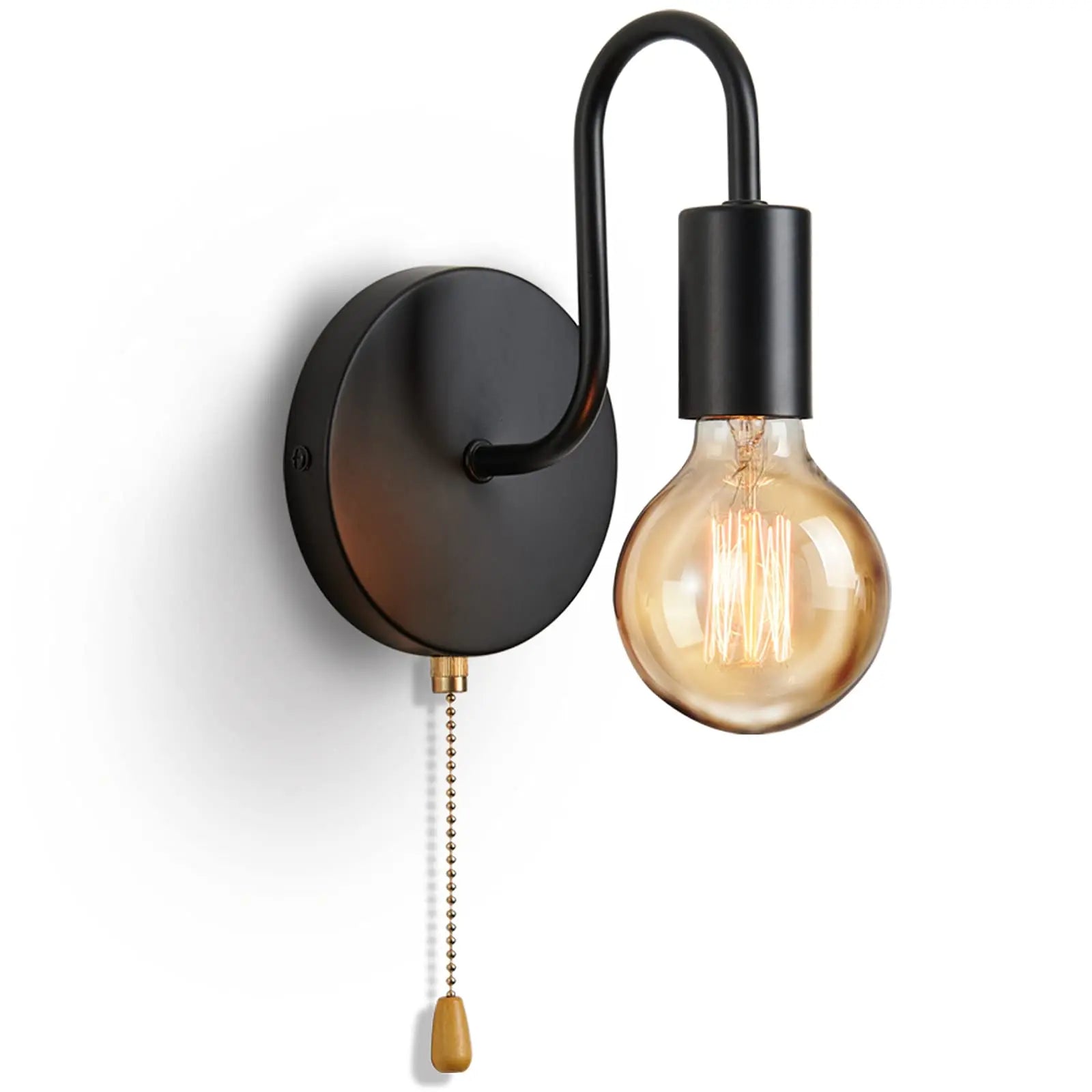 Moktan Sabai Industrial Black Wall Sconce – Nordic E27 Iron Lamp for Bedroom & Bathroom Decor