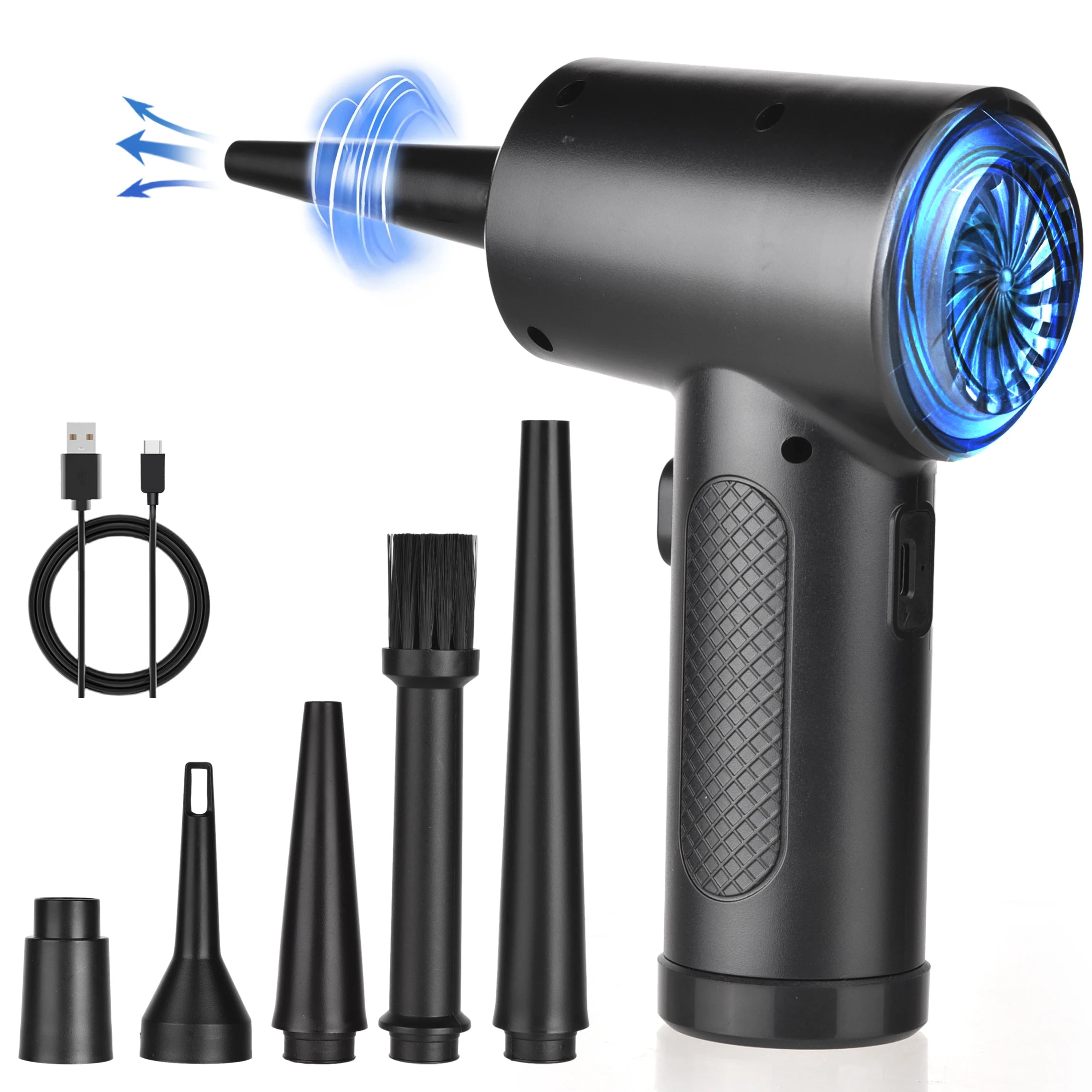 Moktan Sabai 51000RPM Air Duster for Computer Cleaning Cordless Compressed Air Blower with LED 4000 mAh