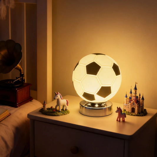 Football Table Lamp LED Desk Light Sports Bedroom Nightstand Home Decor
