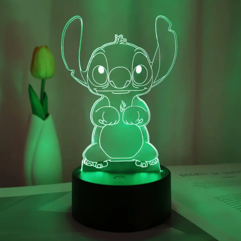 Moktan Sabai Stitch 3D Night Light USB Touch Cartoon Desk Lamp Remote LED Room Decor Gift Stitch 01