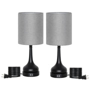 Moktan Sabai Bedside Table Lamp Set of 2 Touch Control Lamps with USB Charging for Bedroom GRAY United States