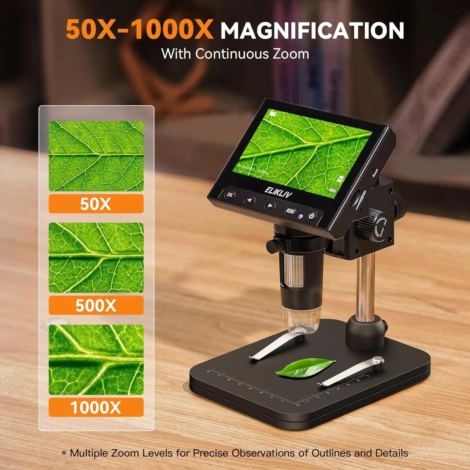 Moktan Sabai 4.3 Inch LCD Digital Microscope 1000X Coin Repair Camera with LED for PC