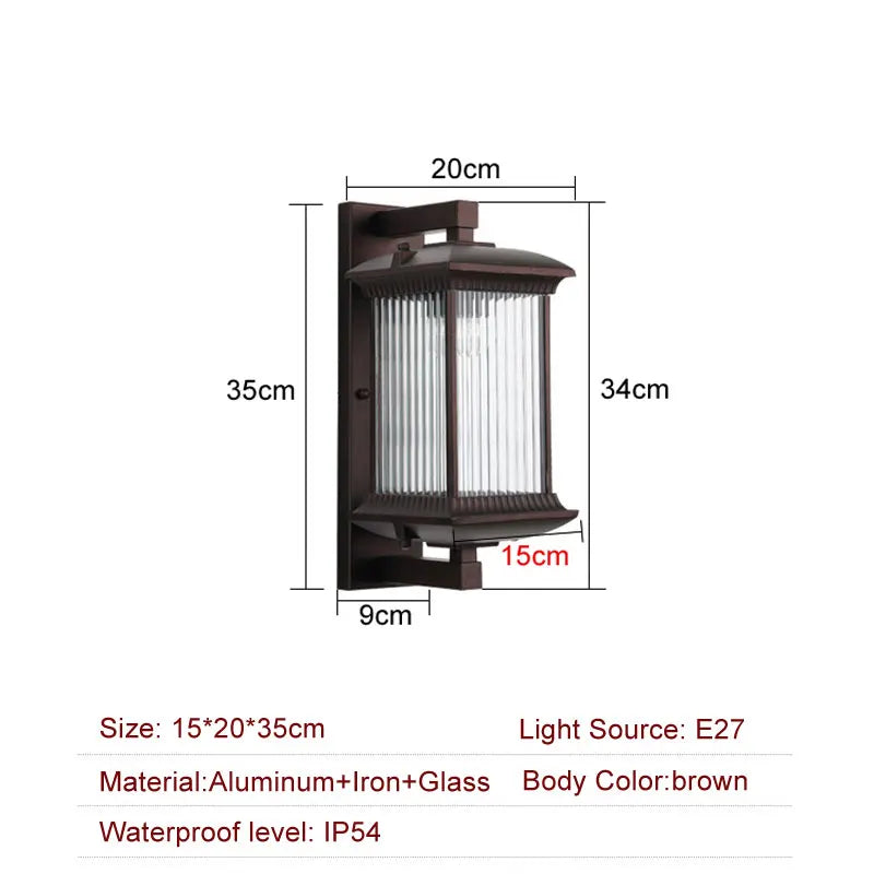 Moktan Sabai Outdoor Waterproof Metal Wall Lamp AC90-260V Exterior Porch Garden Villa Light