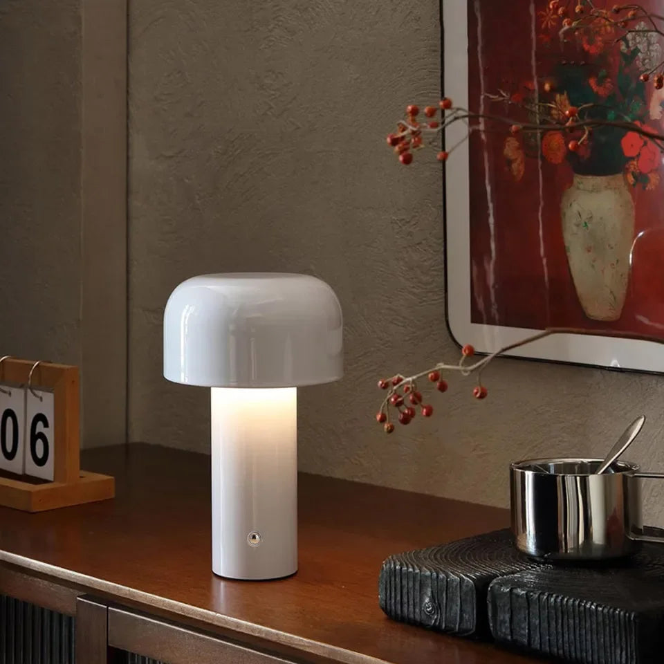 Moktan Sabai Retro Mushroom LED Table Lamp Touch Sensor Dimmable Rechargeable Desk Light