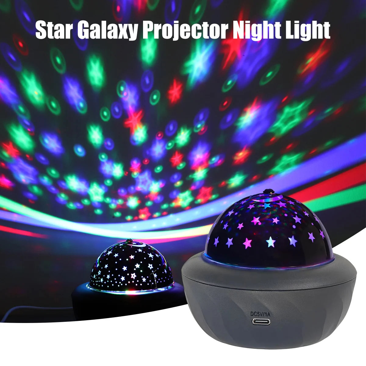 Moktan Sabai USB RGB Starry Night Sky Projector | Rotating Moon Stars Room Decor Lamp