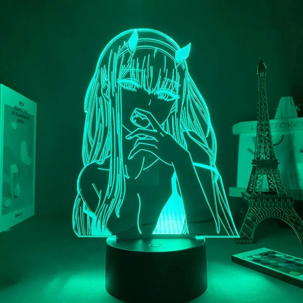Moktan Sabai 3D Anime Girl LED Night Light 16 Color Illusion Bedside Bedroom Table Lamp FRANXX 03