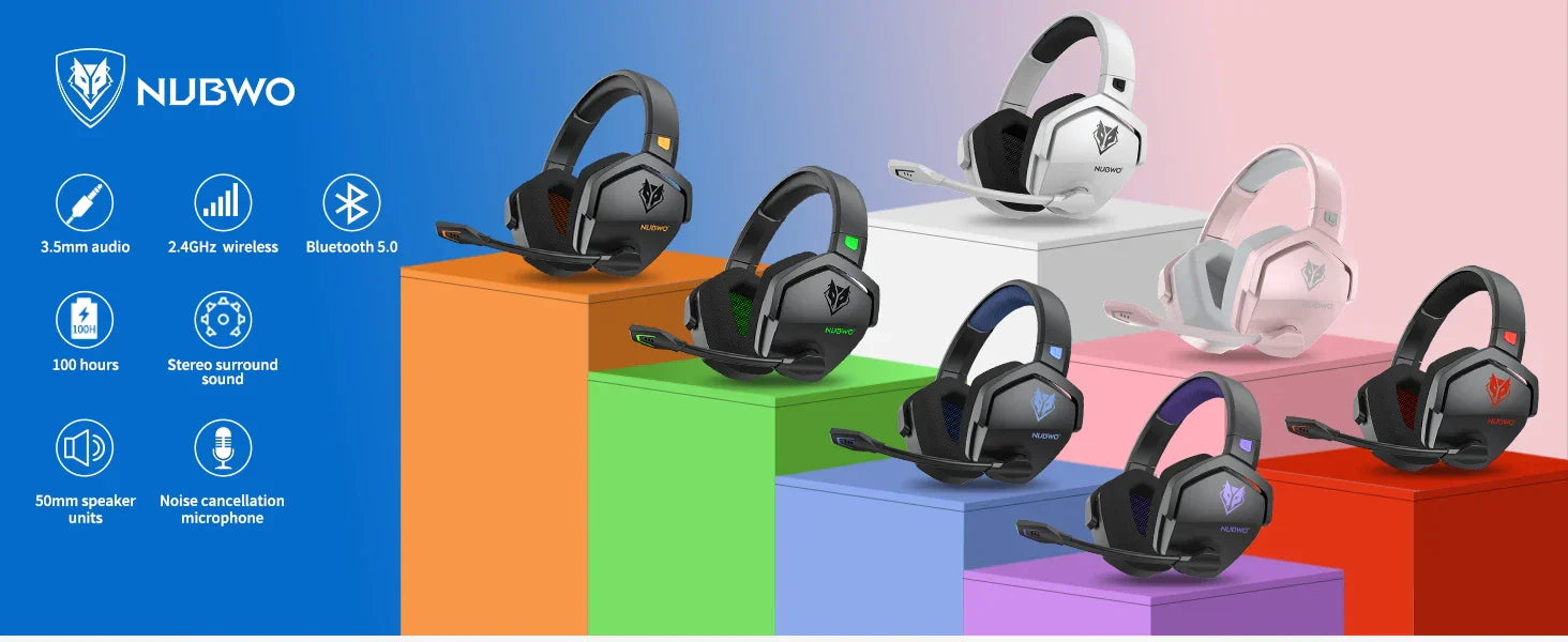 Moktan Sabai Dual Wireless Gaming Headset with Mic ANC for PS5 PC Mobile Switch