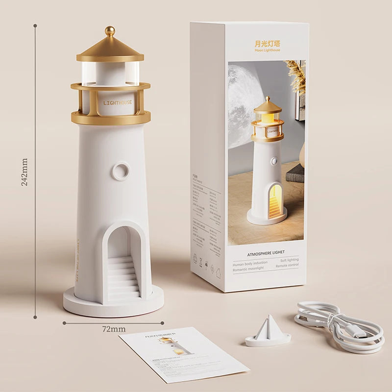Moktan Sabai Moon Lamp Projection Lighthouse Night Light Bluetooth Music Remote Control Ambient Lamp