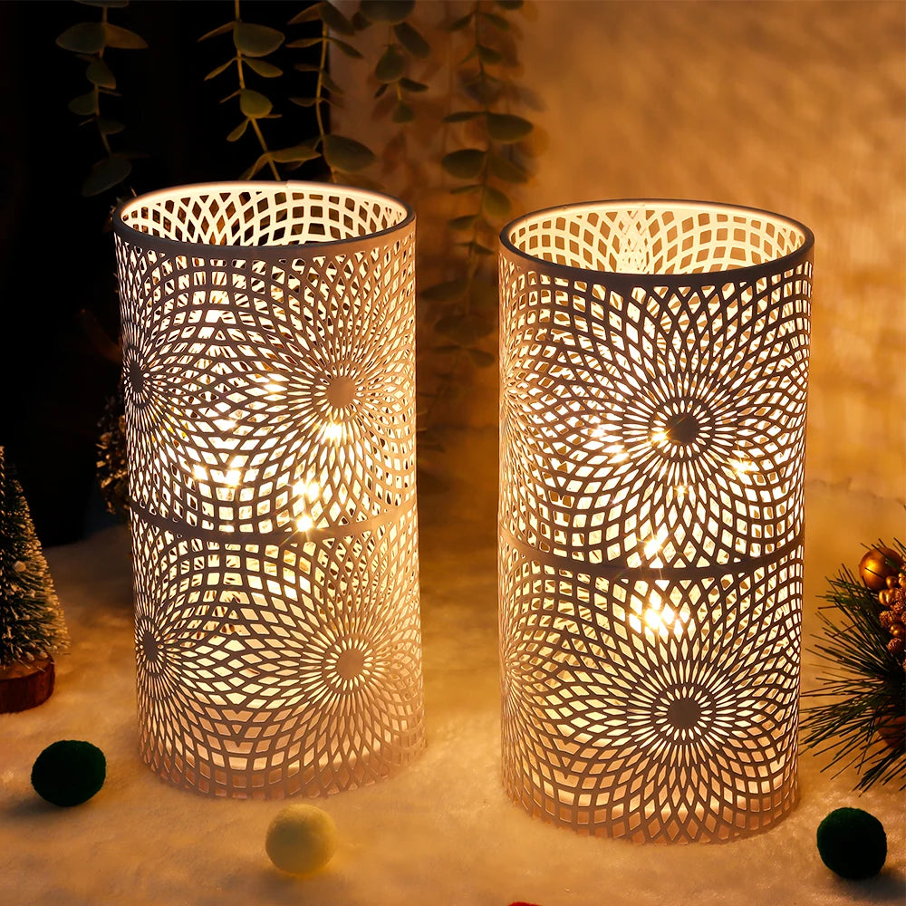 Moktan Sabai 2Pcs Battery LED Table Lamps – Modern Cylinder Cordless Lights for Home & Wedding