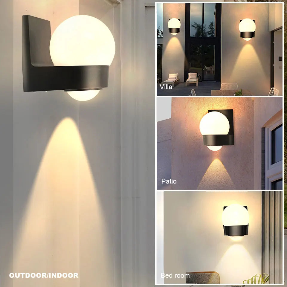 Moktan Sabai IP66 Waterproof LED Wall Light 8W Outdoor Indoor Lamp for Porch Balcony
