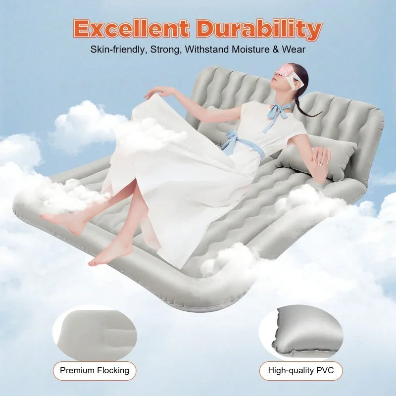 Moktan Sabai Portable Air Mattress with Pump Inflatable Car Bed SUV Back Seat Camping Travel