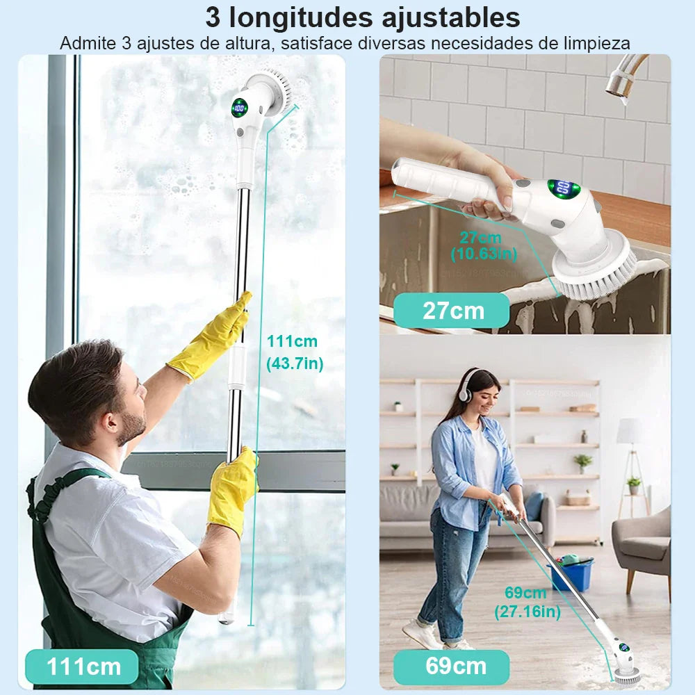 Moktan Sabai Wireless Electric Spin Scrubber 8-in-1 Cordless Cleaning Brush