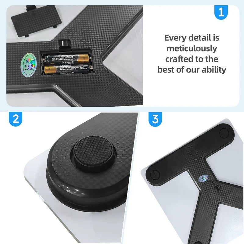 Moktan Sabai Smart Bluetooth Digital Scale – LED Display with App Sync and Rechargeable Battery