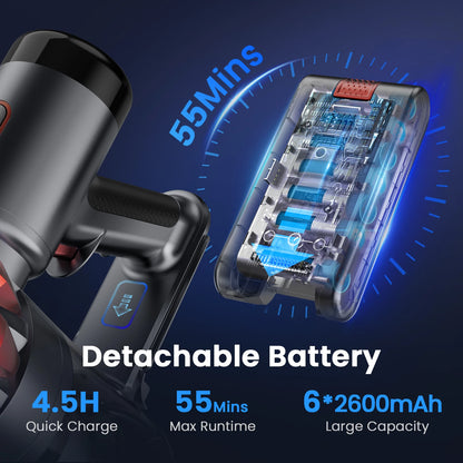 Cordless Hardwood Floor Vacuum Cleaner Lightweight Multi Surface with Smart Control