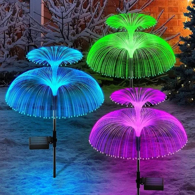 Moktan Sabai Solar Jellyfish Garden Lights Outdoor Color Changing LED Landscape Pathway Lamp Double Layer 1Pcs