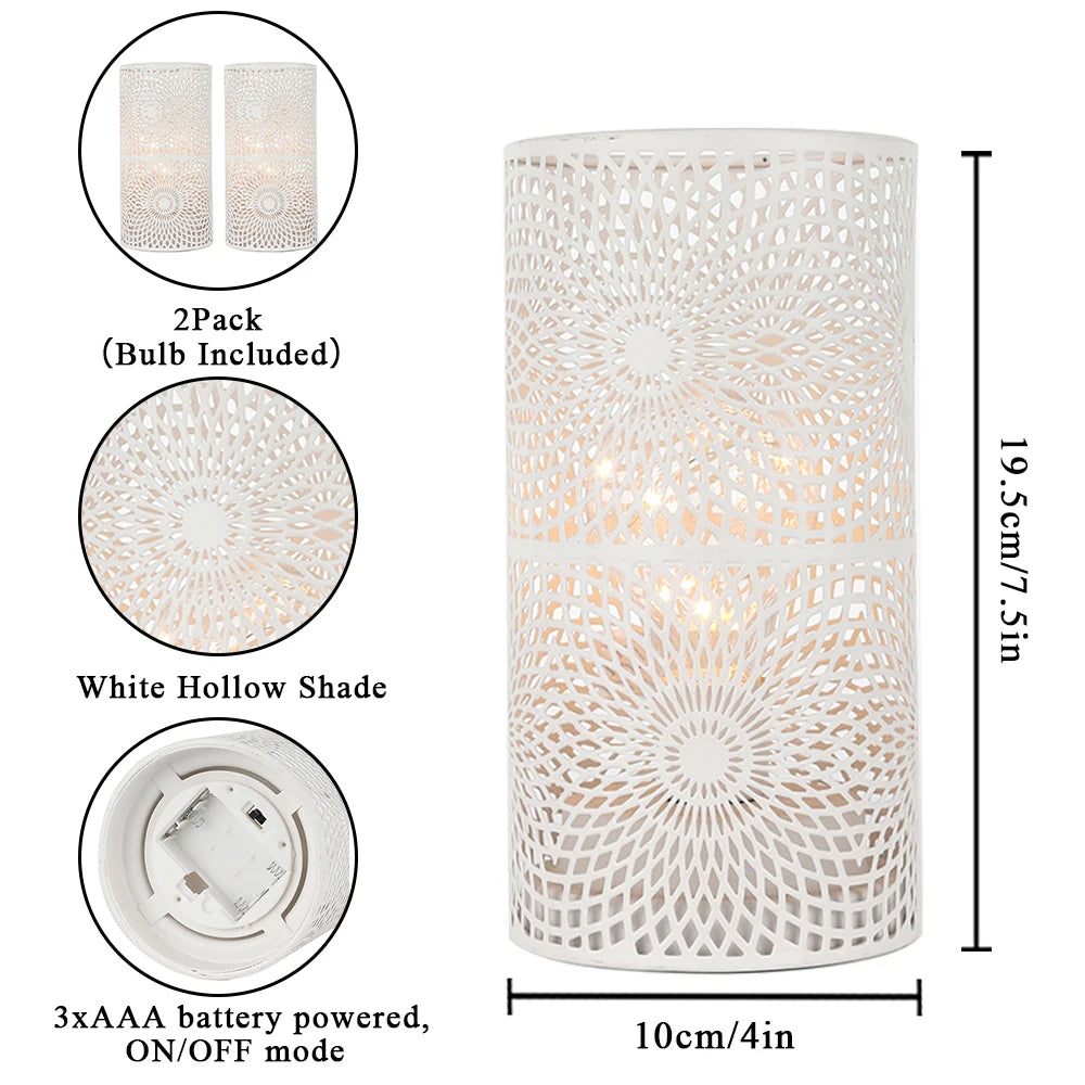 Moktan Sabai 2Pcs Battery LED Table Lamps – Modern Cylinder Cordless Lights for Home & Wedding